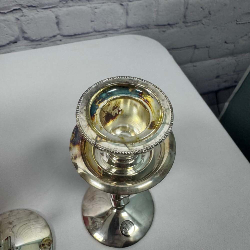Vintage Godinger Silver NOEL Candleholders Set of 2 - Picture 9 of 11